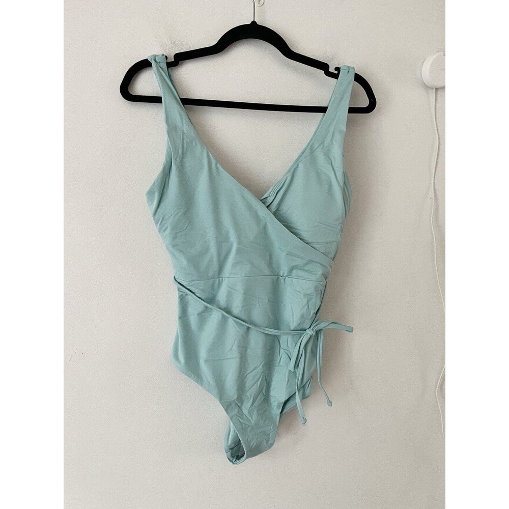 NWT Andie Swim The Belmar One Piece Cabana Blue Tie Waist Swimsuit Sz Medium - Picture 3 of 7